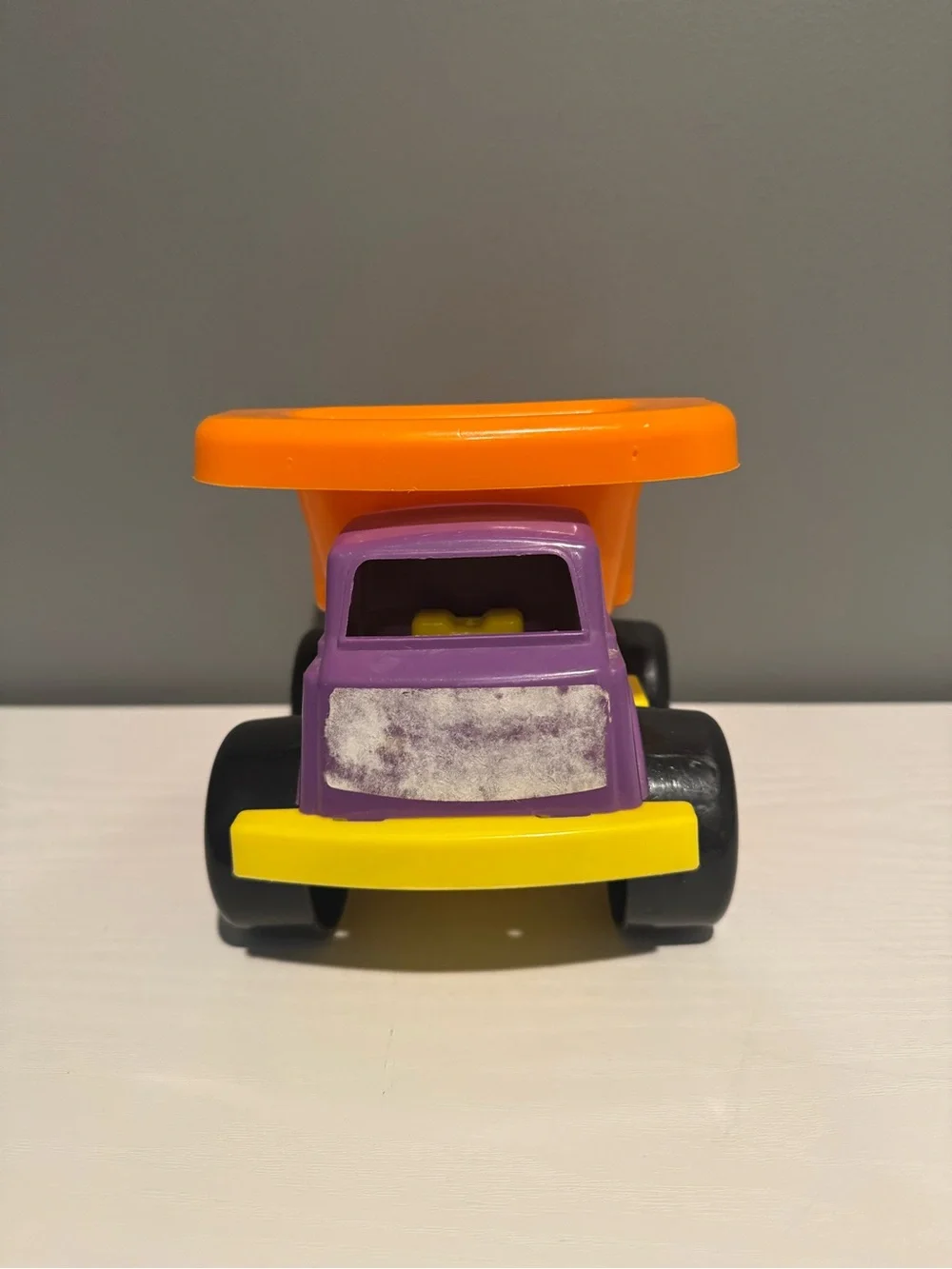 Purple & Orange Kids Dump Truck Toy - Sturdy Plastic Construction